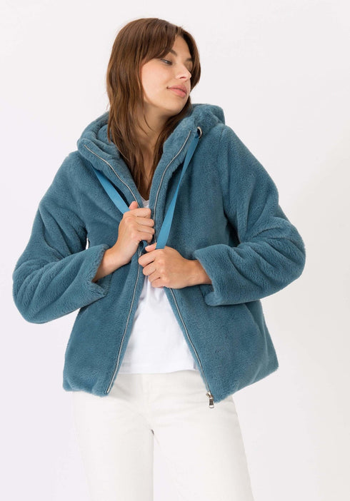 Cappotto Donna in pelliccia Azzurro TIFFOSI- Francavilla Moda
